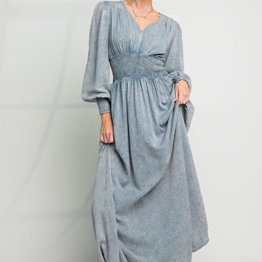 NEW PRODUCTS ONLY - Women Long Sleeve Cinched waist Maxi Dress